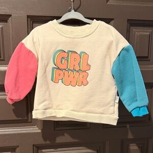 Colorful Kids Sweatshirt with GRL PWR Design